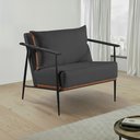 Ver imagem 1 de Poltrona em Estrutura de Metal, Estofada e Almofada Inclusa Ferco