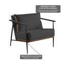 Ver imagem 4 de Poltrona em Estrutura de Metal, Estofada e Almofada Inclusa Ferco