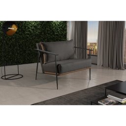 Poltrona em Linho 70cm com Estrutura de Metal Ferco - 1