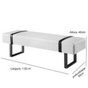 Ver imagem 3 de Recamier com Pés de Metal, Fivela em Couro Marrom e Estofado Santir