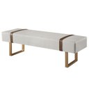 Ver imagem 2 de Recamier com Pés de Metal, Fivela em Couro Marrom e Estofado Santir