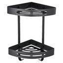 Ver imagem 1 de Suporte Canto 2 Prateleiras Banheiro Parede Organizador Aluminio Preto