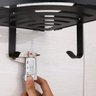Suporte Canto 2 Prateleiras Banheiro Parede Organizador Aluminio Preto - 4