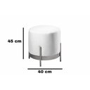 Ver imagem 3 de Puff Redondo com Base de Ferro Dourada e Estofado Ágar Cinza Res_Atr_Linho_Cinza_Dourado
