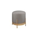 Ver imagem 2 de Puff Redondo com Base de Ferro Dourada e Estofado Ágar