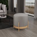 Ver imagem 1 de Puff Redondo com Base de Ferro Dourada e Estofado Ágar