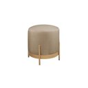 Ver imagem 2 de Puff Redondo com Base de Ferro Dourada e Estofado Ágar
