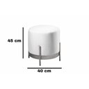 Ver imagem 3 de Puff Redondo com Base de Ferro Dourada e Estofado Ágar