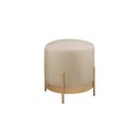Ver imagem 2 de Puff Redondo com Base de Ferro Dourada e Estofado Ágar Bege Res_Atr_Bege_Claro_Dourado
