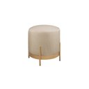 Ver imagem 2 de Puff Redondo com Base de Ferro Dourada e Estofado Ágar