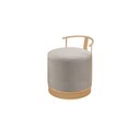 Ver imagem 4 de Puff Redondo com Base em Ferro Dourada e Estofado ÁQuila Cinza Res_Atr_Linho_Cinza_Dourado