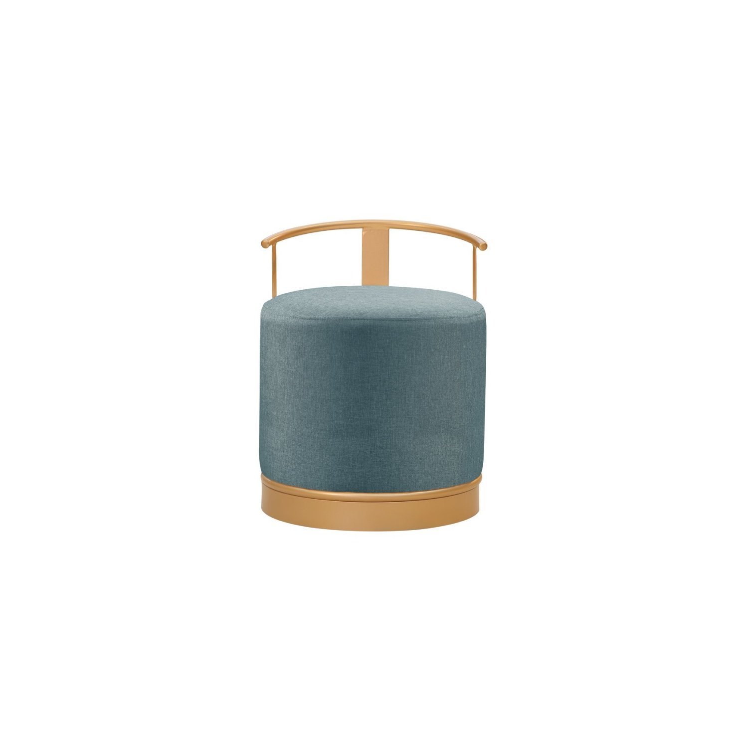 Puff Redondo em Linho 50cm com Base ÁQuila - 2
