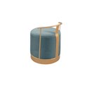 Ver imagem 3 de Puff Redondo com Base em Ferro Dourada e Estofado ÁQuila Azul Res_Atr_Linho_Azul_Dourado