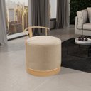 Ver imagem 1 de Puff Redondo com Base em Ferro Dourada e Estofado ÁQuila