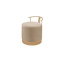 Ver imagem 4 de Puff Redondo com Base em Ferro Dourada e Estofado ÁQuila Bege Res_Atr_Linho_Bege_Dourado