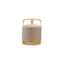 Ver imagem 2 de Puff Redondo com Base em Ferro Dourada e Estofado ÁQuila Bege Res_Atr_Linho_Bege_Dourado