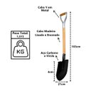 Ver imagem 5 de Pá Vanga de Bico Construção em Aço Carbono Cabo Metal 103cm Minasul