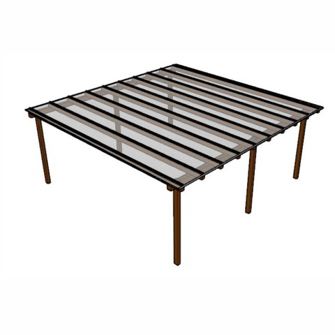 Kit Policarbonato Cristal 6mm 6,00m X 6,00m - Perfis Naturais