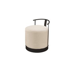 Puff Redondo em Linho 50cm com Base ÁQuila - 4