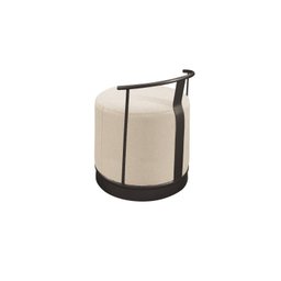 Puff Redondo em Linho 50cm com Base ÁQuila - 3