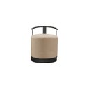 Ver imagem 2 de Puff Redondo com Base em Ferro e Estofado ÁQuila Bege Res_Atr_Linho_Bege_Preto
