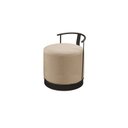 Ver imagem 4 de Puff Redondo com Base em Ferro e Estofado ÁQuila Bege Res_Atr_Linho_Bege_Preto