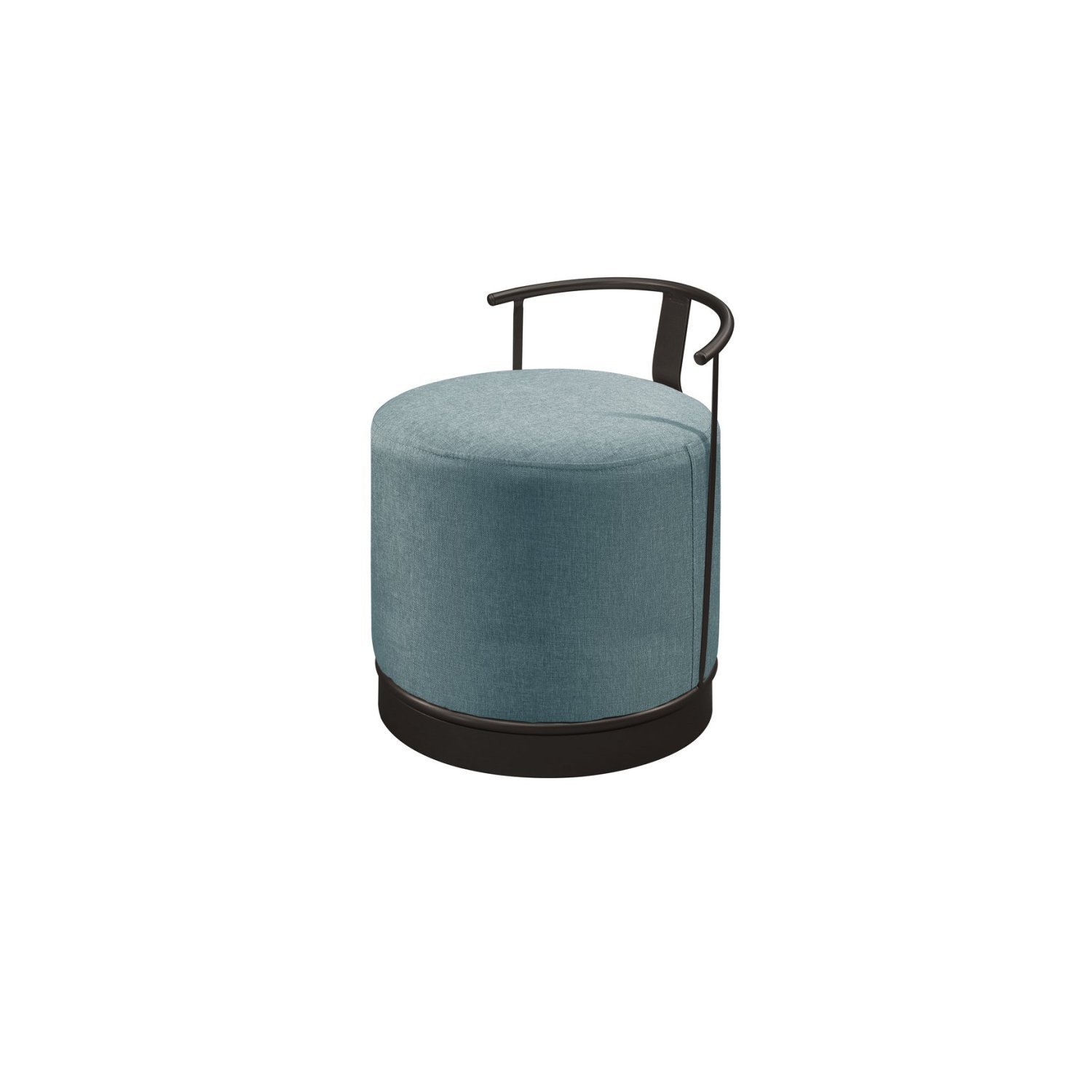 Puff Redondo em Linho 50cm com Base ÁQuila - 4