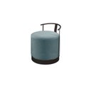 Ver imagem 4 de Puff Redondo com Base em Ferro e Estofado ÁQuila Azul Res_Atr_Linho_Azul_Preto