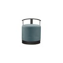 Ver imagem 2 de Puff Redondo com Base em Ferro e Estofado ÁQuila Azul Res_Atr_Linho_Azul_Preto