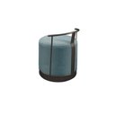 Ver imagem 3 de Puff Redondo com Base em Ferro e Estofado ÁQuila Azul Res_Atr_Linho_Azul_Preto