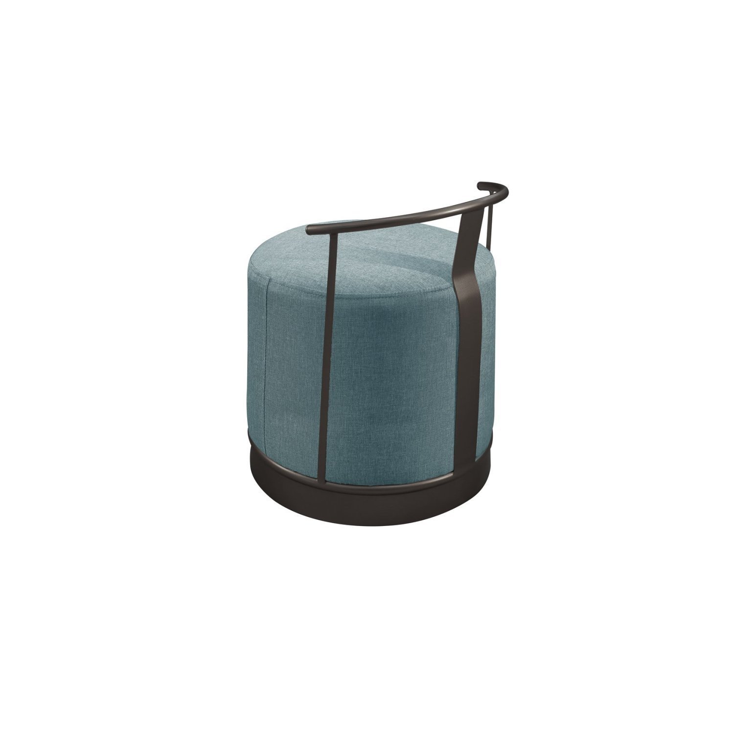 Puff Redondo em Linho 50cm com Base ÁQuila - 3