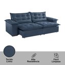 Ver imagem 4 de Sofá Retrátil e Reclinável Alice 250cm Braço 25cm em Linho Meu Sofá Online