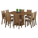 Ver imagem 2 de Conjunto Sala de Jantar Madesa Clarice Mesa Tampo de Madeira com 8 Cadeiras - Rustic/floral Hibiscos