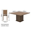 Ver imagem 3 de Conjunto Sala de Jantar Madesa Clarice Mesa Tampo de Madeira com 8 Cadeiras - Rustic/floral Hibiscos