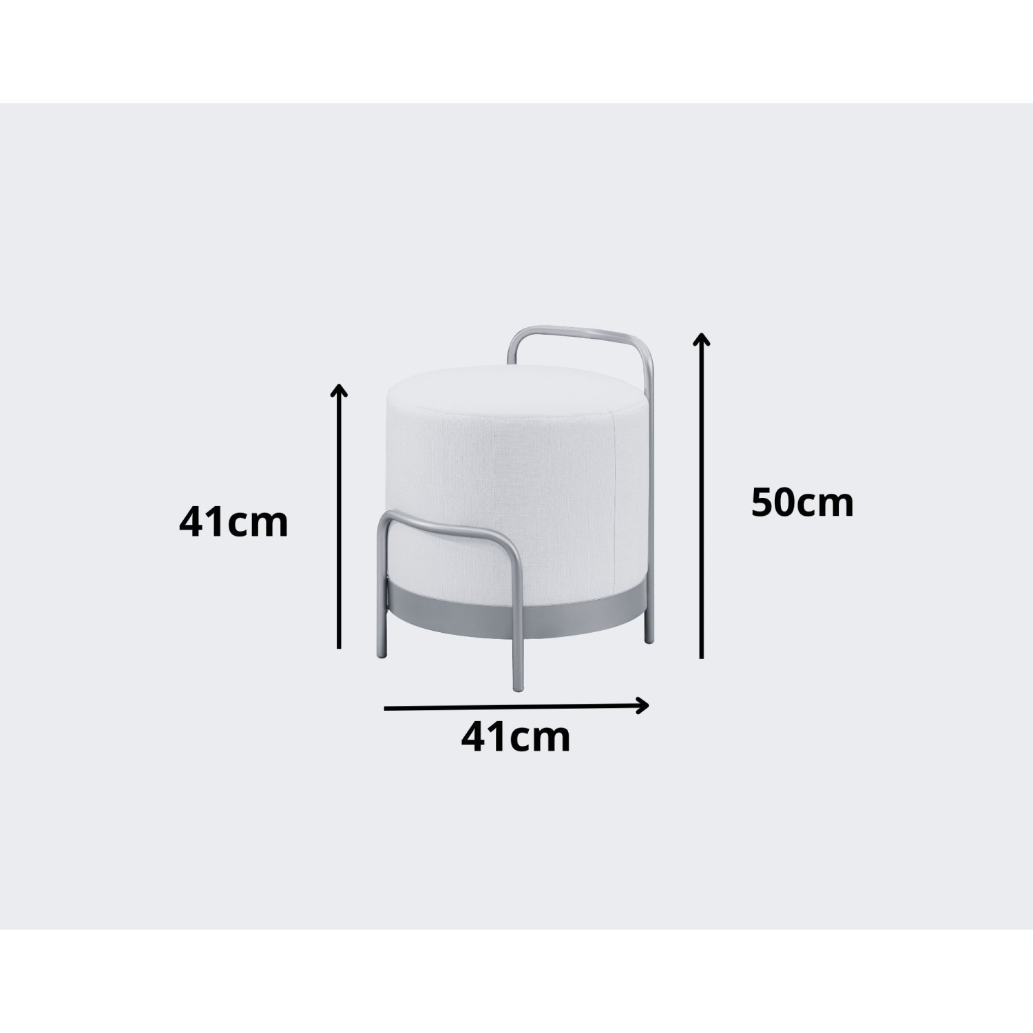 Puff Redondo em Linho 50cm com Base Bacci - 5