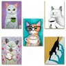 Kit 05 Placas Mdf Gatos e Café Decoração Divertida Dc12 - 1