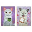 Ver imagem 7 de Kit 05 Placas Mdf Gatos e Café Decoração Divertida Dc12