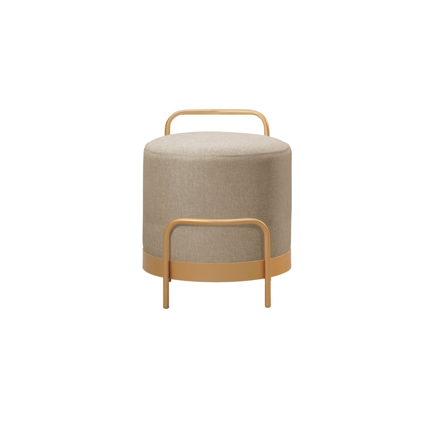 Puff Redondo em Linho 50cm com Base Bacci - 2