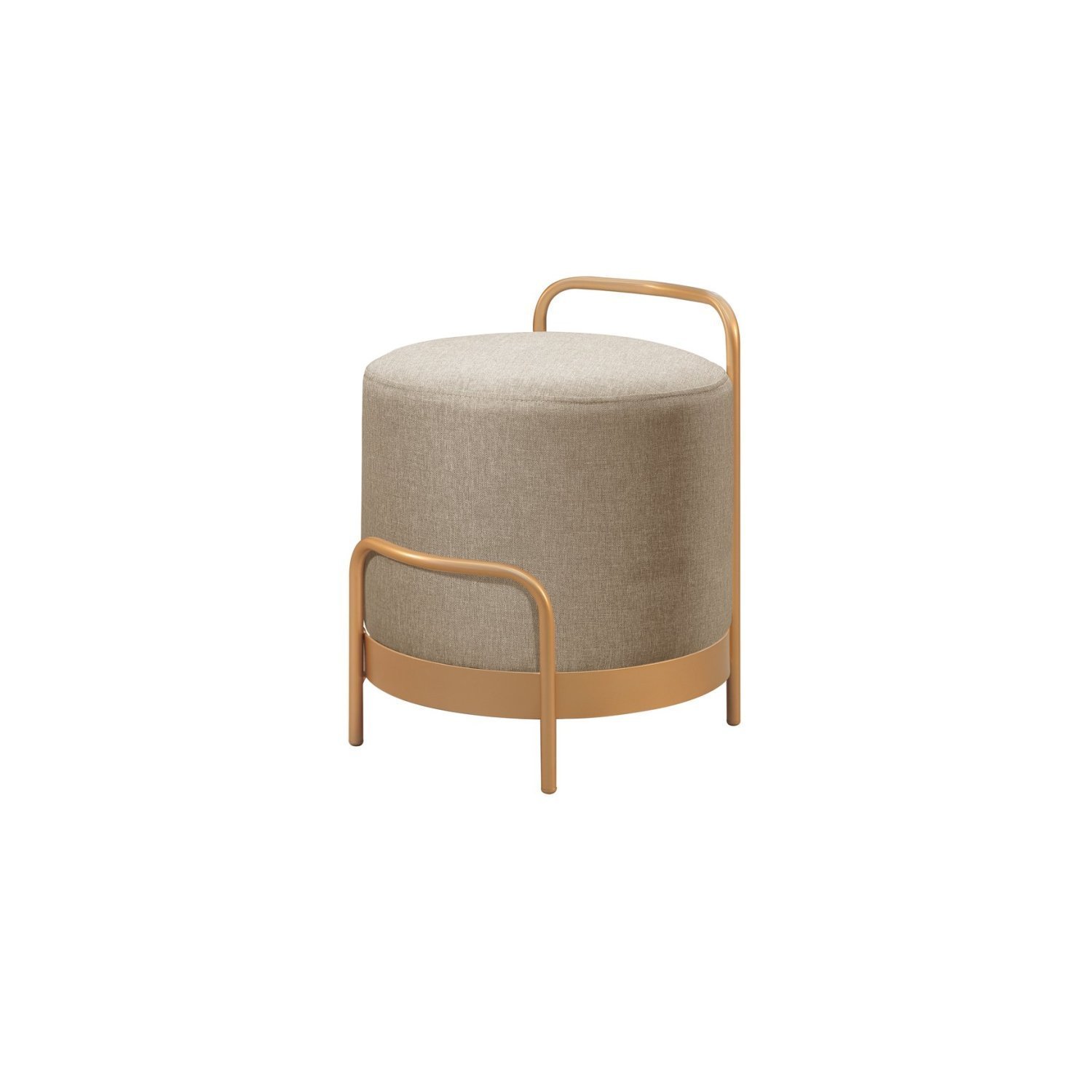 Puff Redondo em Linho 50cm com Base Bacci - 4