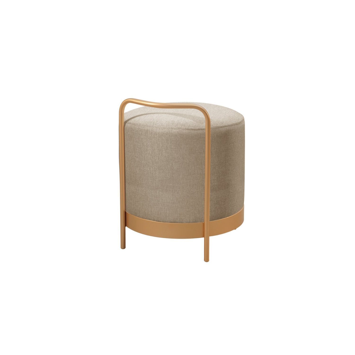 Puff Redondo em Linho 50cm com Base Bacci - 3