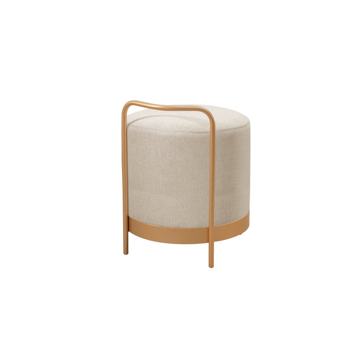 Puff Redondo em Linho 50cm com Base Bacci - 3