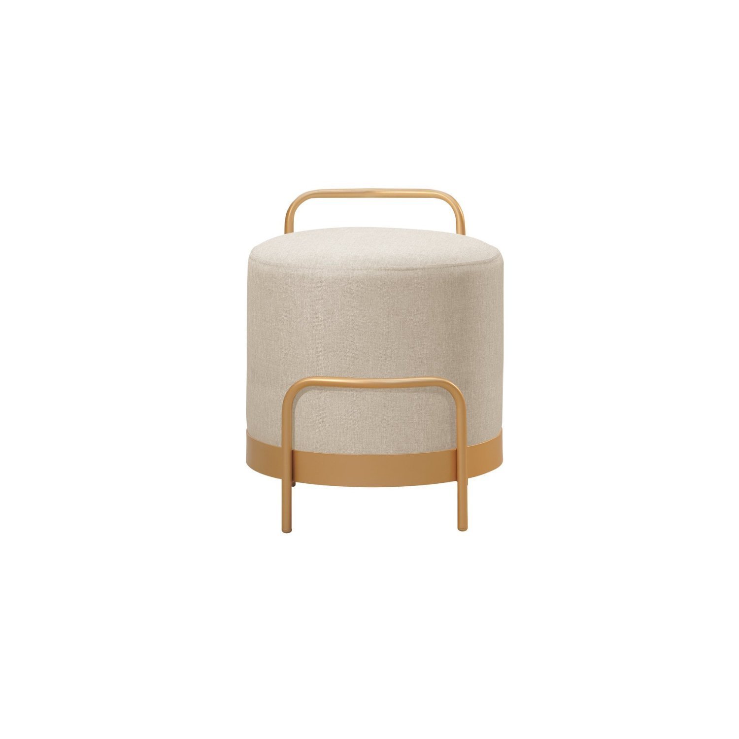Puff Redondo em Linho 50cm com Base Bacci - 2