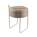 Ver imagem 5 de Puff Redondo com Base em Ferro Dourada e Estofado Ivar