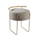Ver imagem 2 de Puff Redondo com Base em Ferro Dourada e Estofado Ivar