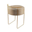 Ver imagem 5 de Puff Redondo com Base em Ferro Dourada e Estofado Ivar