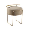 Ver imagem 2 de Puff Redondo com Base em Ferro Dourada e Estofado Ivar