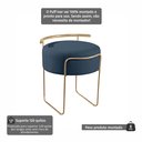 Ver imagem 4 de Puff Redondo com Base em Ferro Dourada e Estofado Ivar Azul Res_Atr_Linho_Azul_Dourado