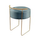 Ver imagem 5 de Puff Redondo com Base em Ferro Dourada e Estofado Ivar