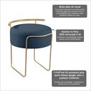 Ver imagem 6 de Puff Redondo com Base em Ferro Dourada e Estofado Ivar Azul Res_Atr_Linho_Azul_Dourado