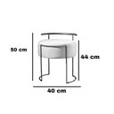 Ver imagem 3 de Puff Redondo com Base em Ferro Dourada e Estofado Ivar